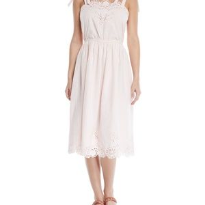 NWT Eyelet-Trim Ribbon Shoulder Dress Pink